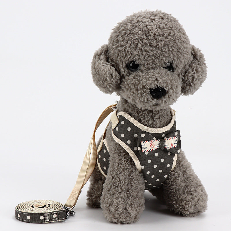 Pet Supplies Dog Leash Small Dog Teddy Korean Vest Style Bowknot