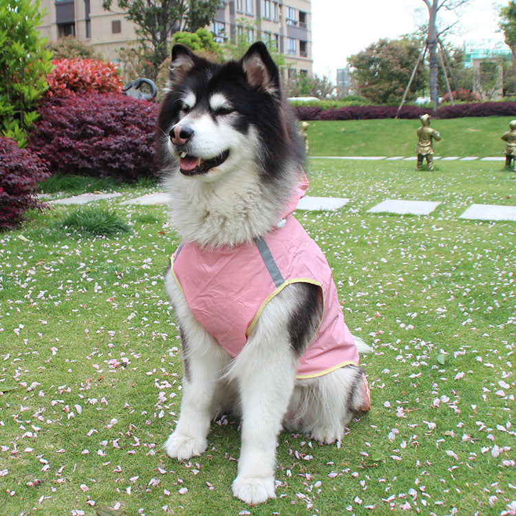 Color dog cloak raincoat with reflective