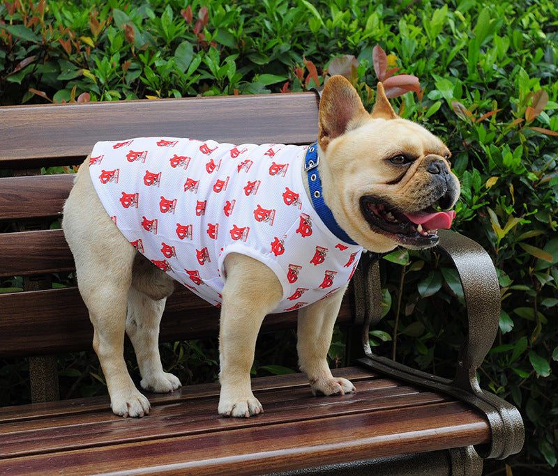 Summer Small Dog Letter Full Print Pet Vest