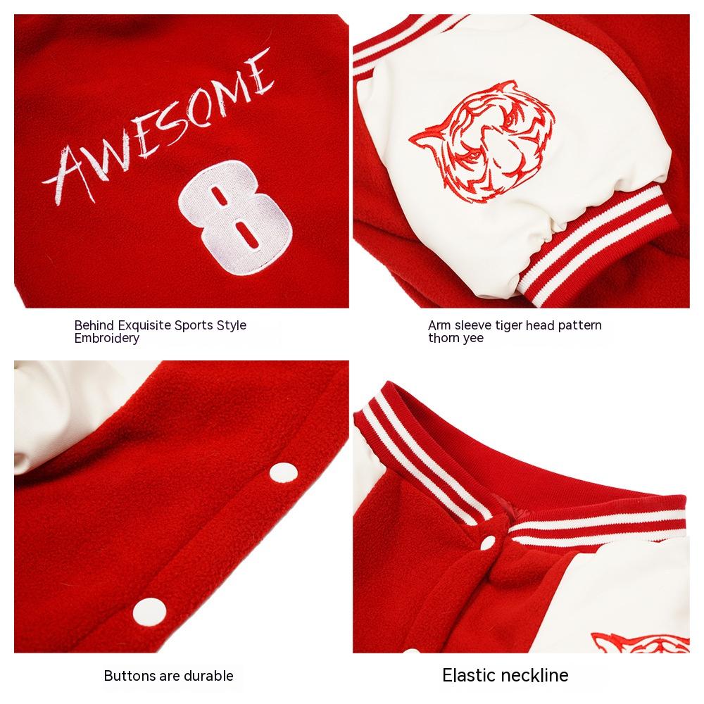 Medium Dog Clothes Baseball Sweater