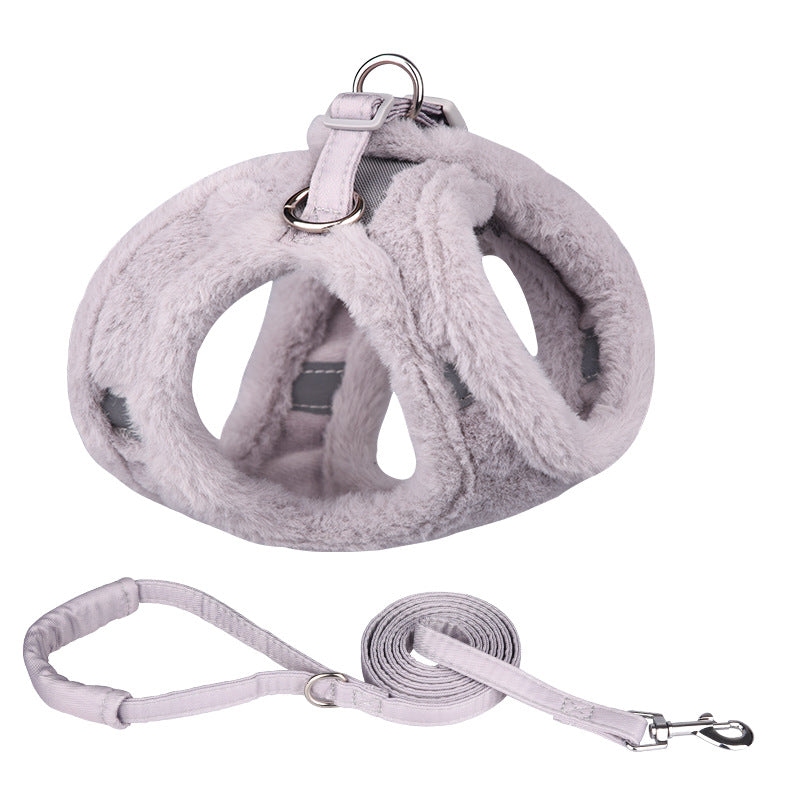 Plush Warm Vest Dog Leash