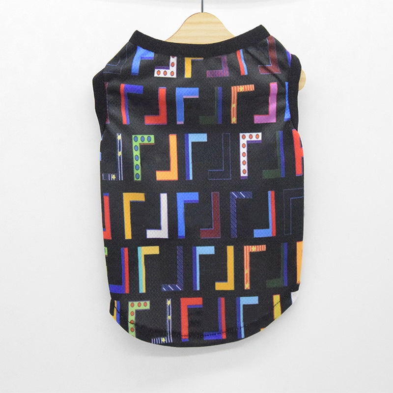 New Letter Full Print Dog Vest Pet Suit