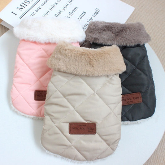 Dog Clothes Autumn And Winter Clothing Thickened Warm Cotton Coat