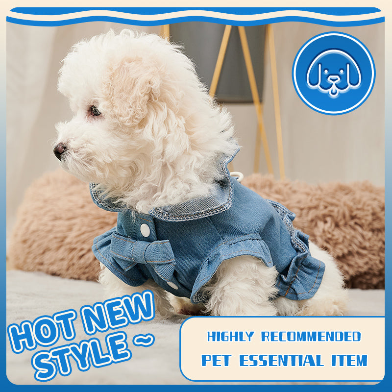 Dog Denim Harness Vest Pet Clothes Puppy Vest Jean Clothing