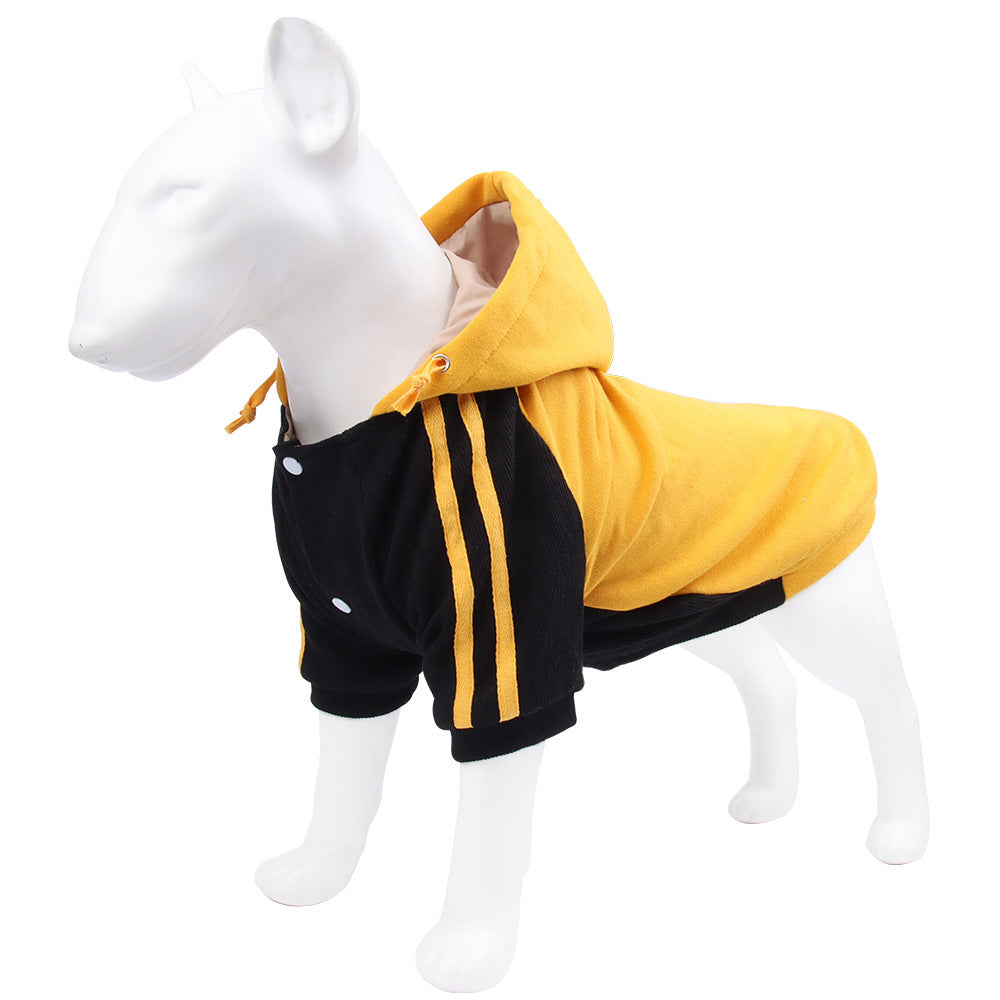 Autumn And Winter Dog Hooded Sweater Stripes