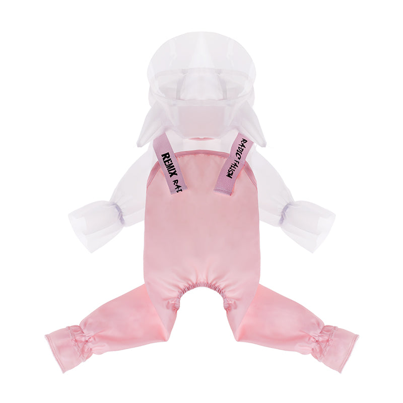 Splashproof raincoat with dog horn bib
