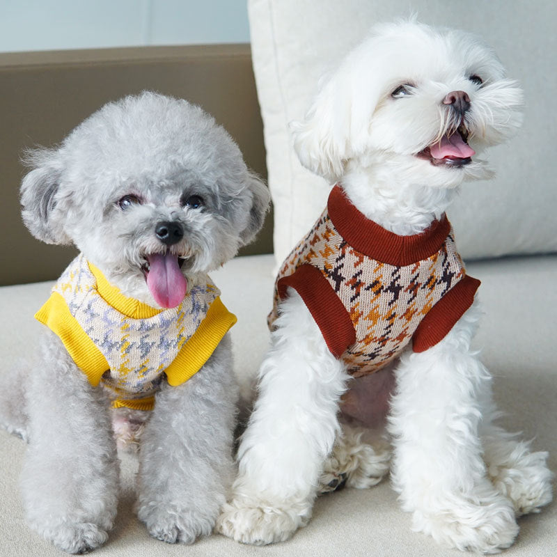 Pet Dog Clothes Autumn And Winter Japanese And Korean V-neck Vest Clothing