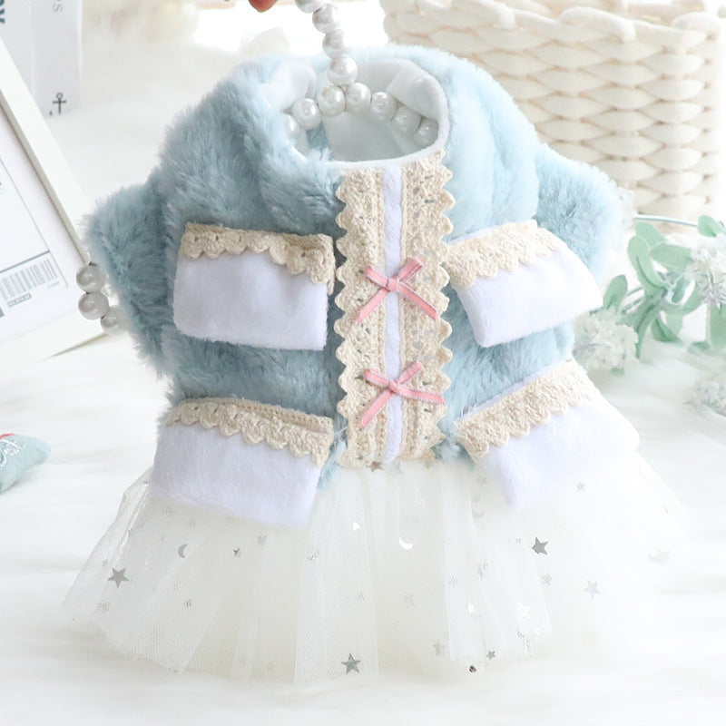 Dog Clothes Fall Winter Clothing Pettiskirt Cotton Coat