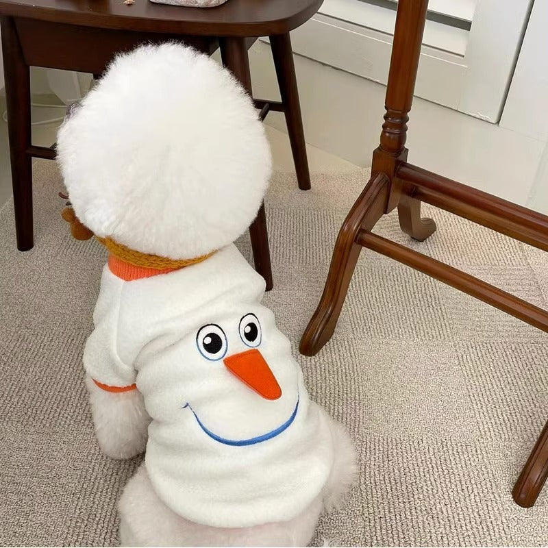 Christmas Funny Transformation Snowman Dog Hoodie