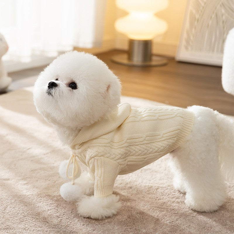 Dog Striped Knitted Sweater Cardigan Clothing