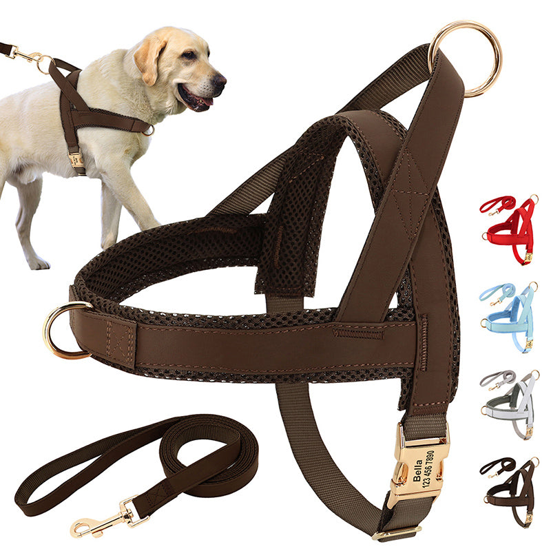 Lettering Large Dog Leash Vest Chest Harness