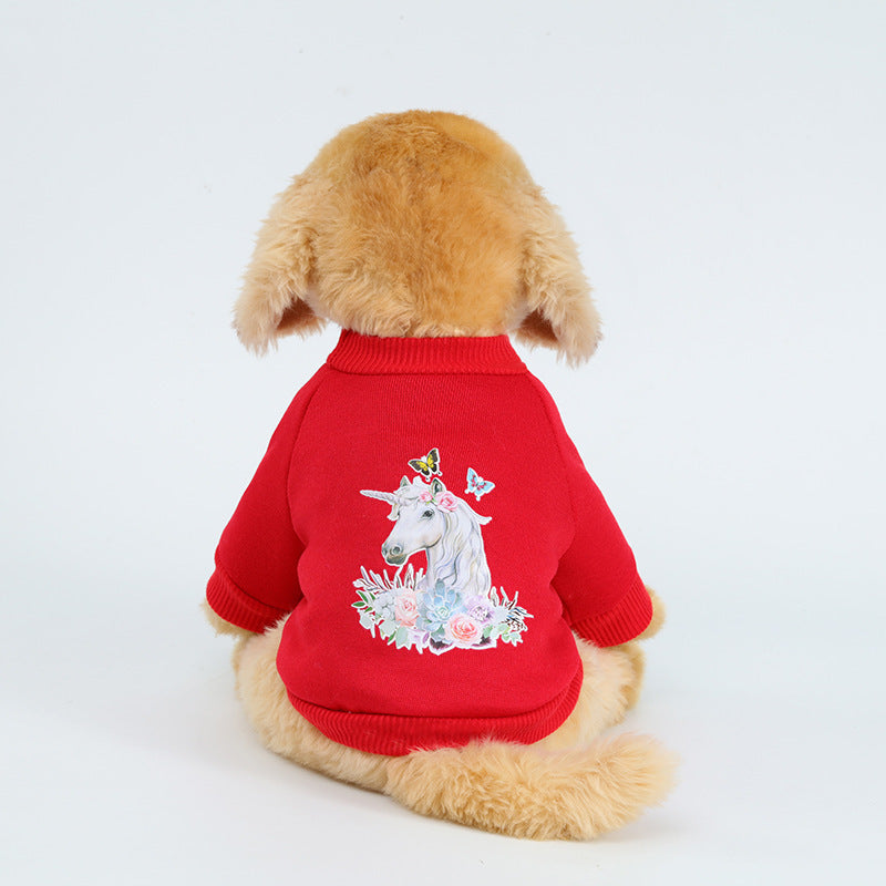 Dog Leisure Sweater Pet Multi-pattern Polyester Clothing