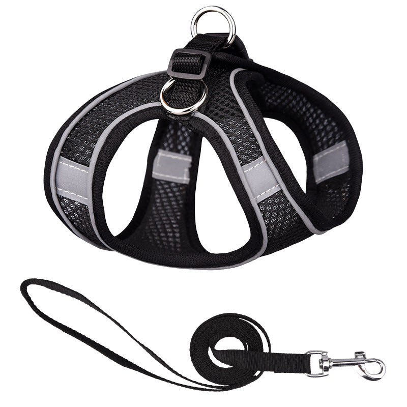 Vest-style Pet Harness Reflective Breathable Dog Hand Holding Rope Leash