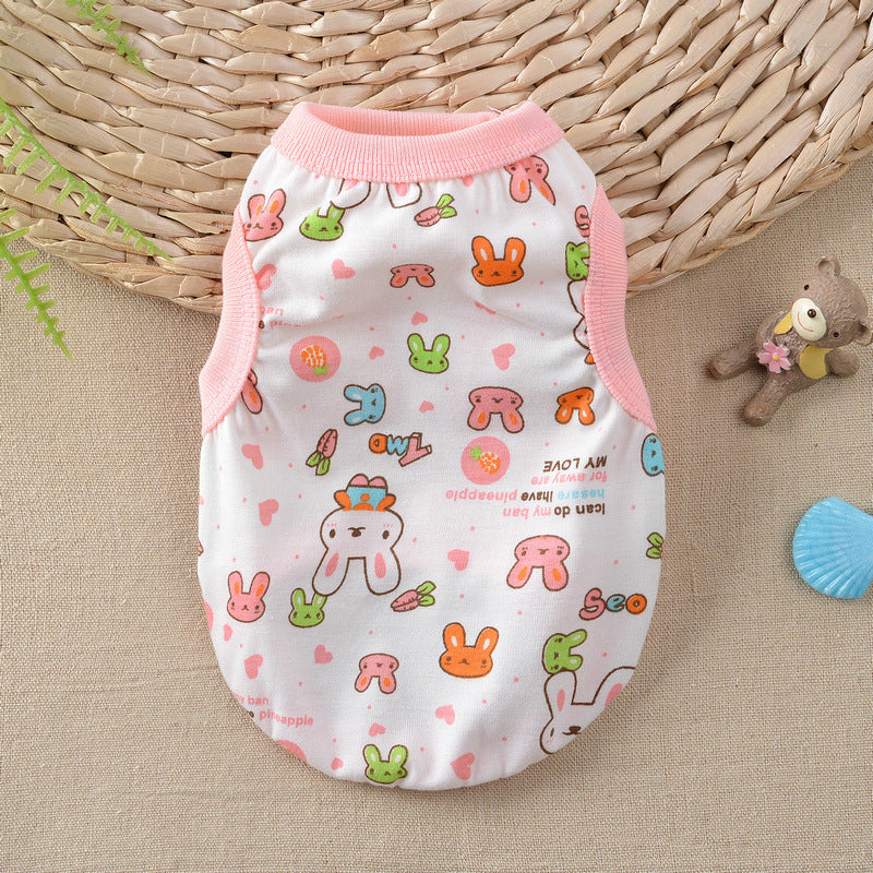 Floral Small Dog Teddy Milk Vest