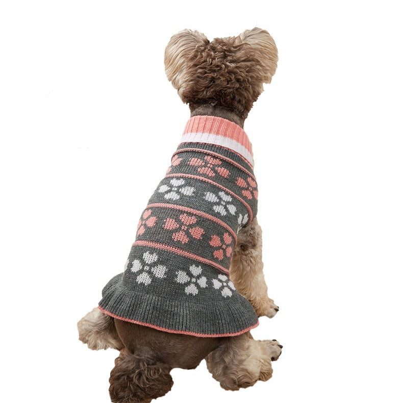 New Dog Dress Autumn Winter Star Wave Cat