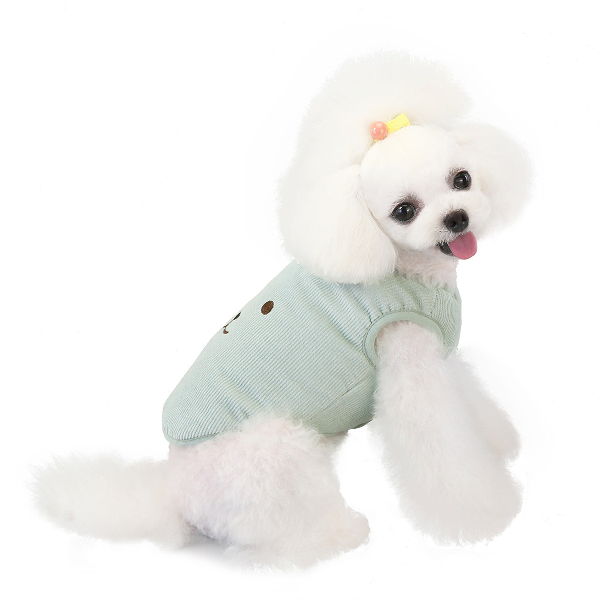 Autumn And Winter Pet Dog Bear Embroidered Cotton Vest