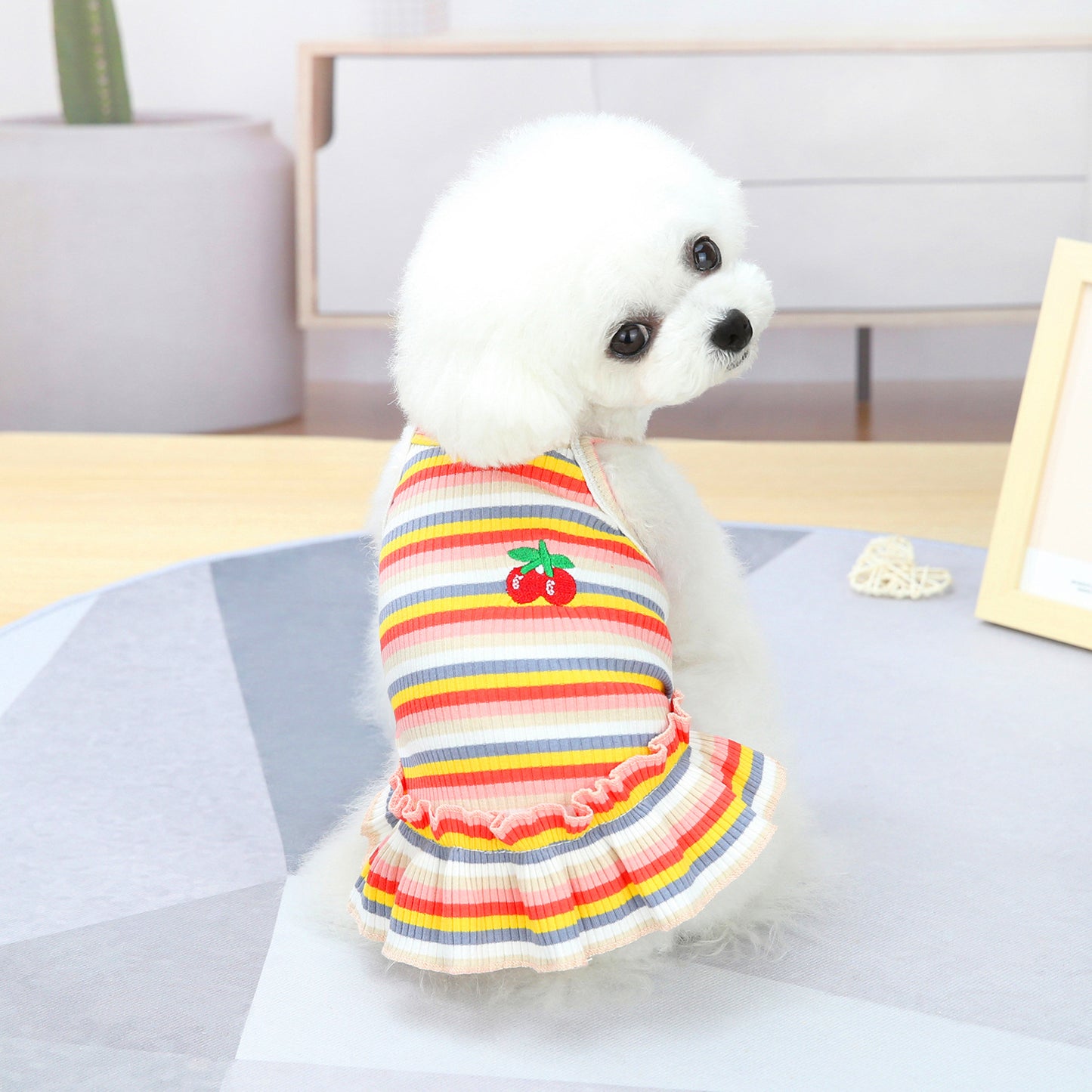 Pet Clothes Dog Color Stripes Skirt Vest