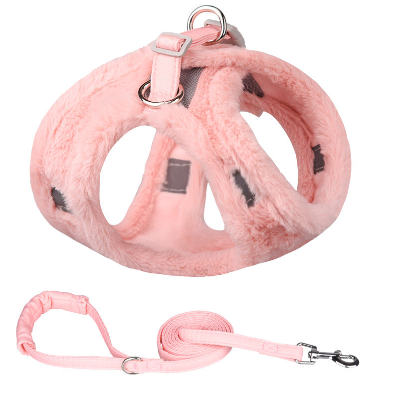 Plush Warm Vest Dog Leash