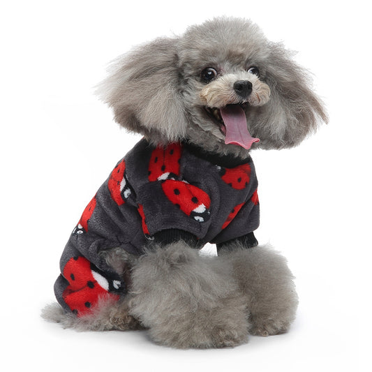 Plush Pet Clothing Autumn Dog Pajamas