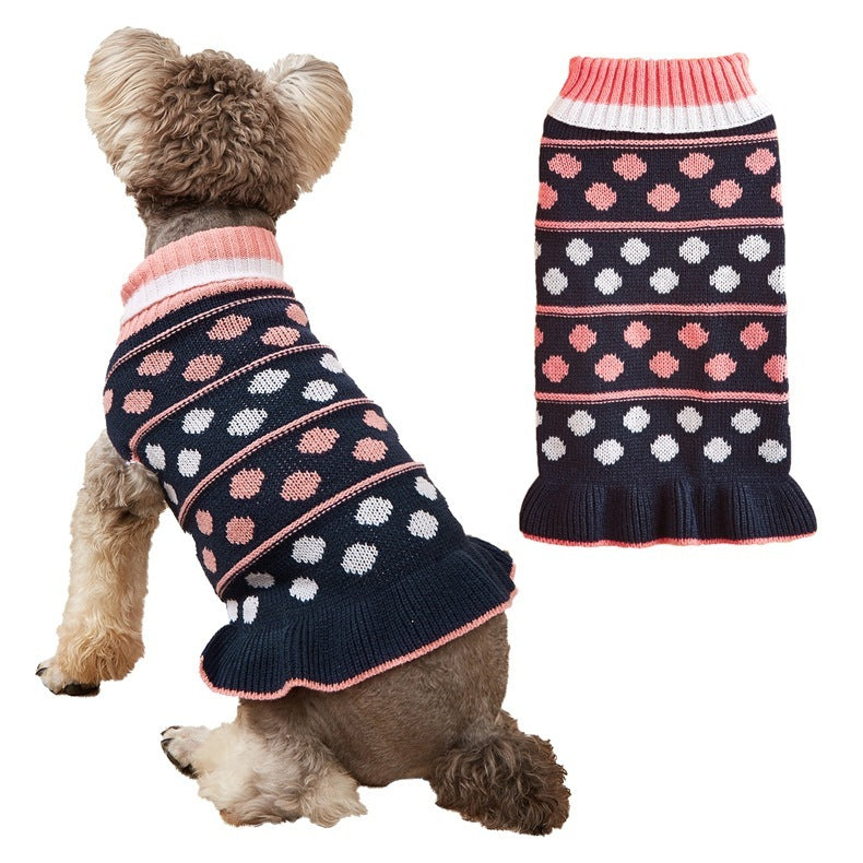 New Dog Dress Autumn Winter Star Wave Cat