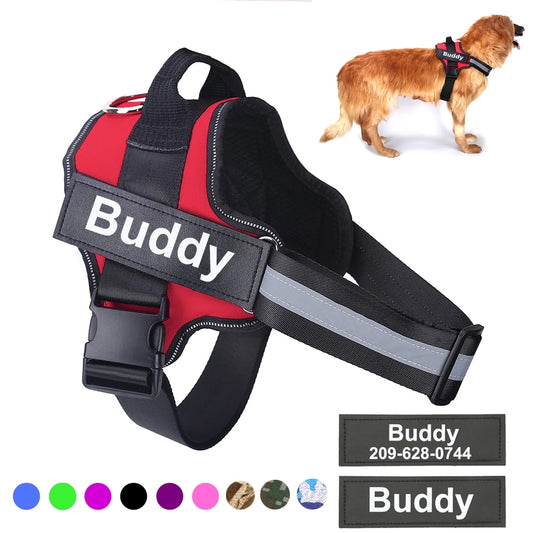 Personalized Dog Harness NO PULL Reflective Breathable Adjustable Harness