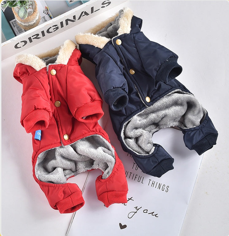 Four Leg Cut Wool Collar Windproof Coat Dog Clothes