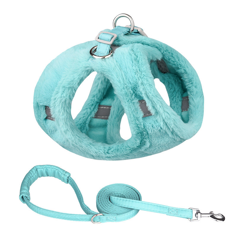 Plush Warm Vest Dog Leash