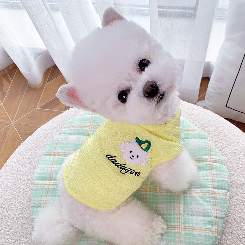 Dog Vest Pet Clothes Spring  Summer Puppy Clothing Teddy Sleeveless Vest Thin Cute