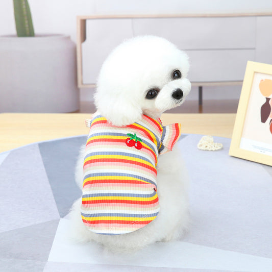 Pet Clothes Dog Color Stripes Skirt Vest