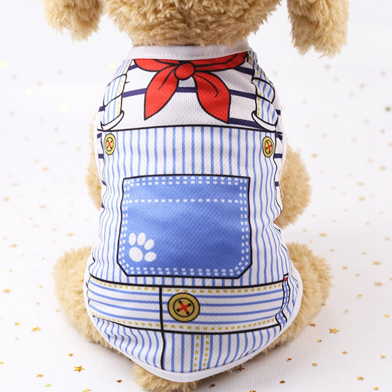 Dog Clothes Fake Sling Pure Cotton Pet Spring And Summer Vest