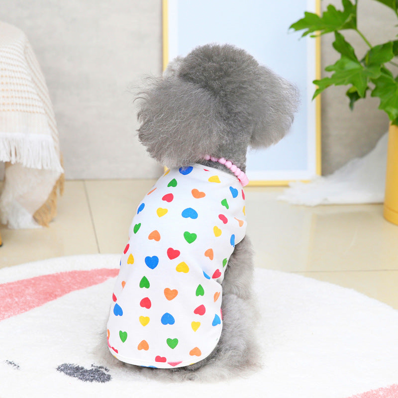 Pet Clothing Dog Spring And Summer Colorful Peach Vest