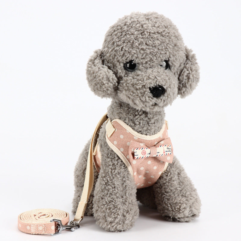 Pet Supplies Dog Leash Small Dog Teddy Korean Vest Style Bowknot