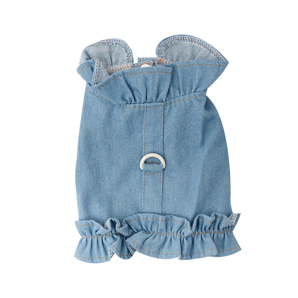 Dog Denim Harness Vest Pet Clothes Puppy Vest Jean Clothing