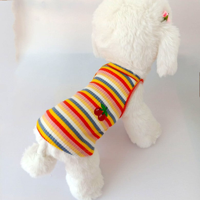 Color Striped Cherry Vest, Dog Clothes, Pet Small