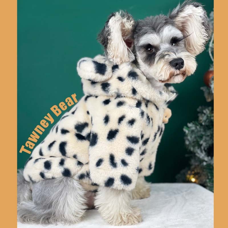 Dog Clothes Autumn And Winter Thickened Warm Spotted Plush Coat