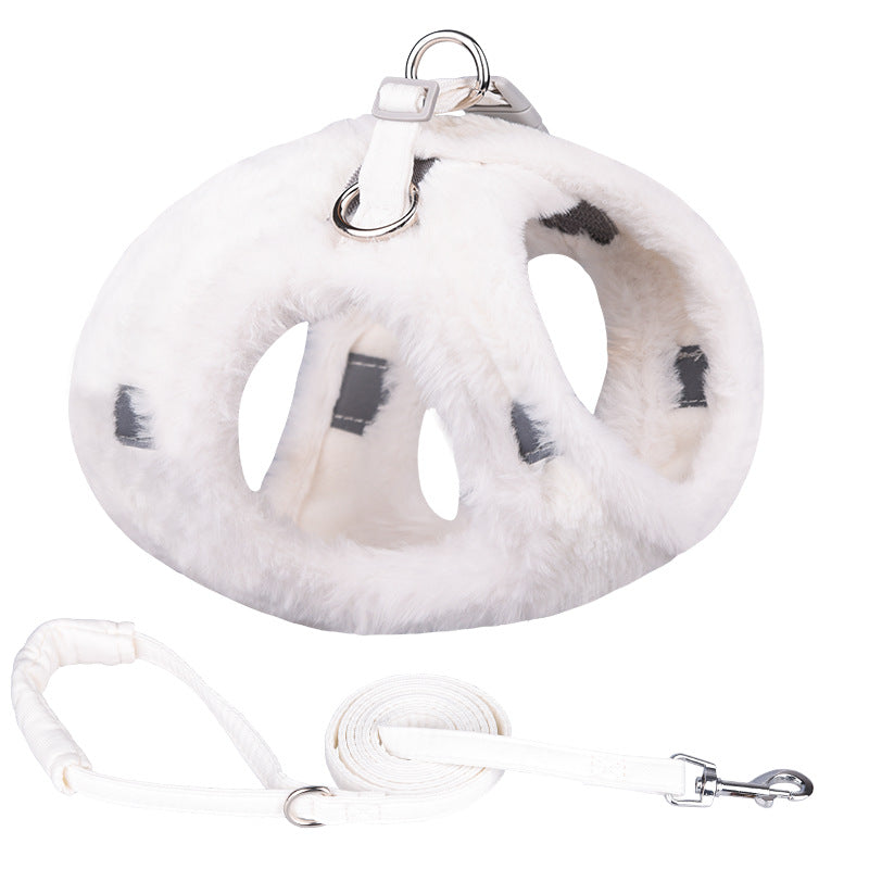 Plush Warm Vest Dog Leash