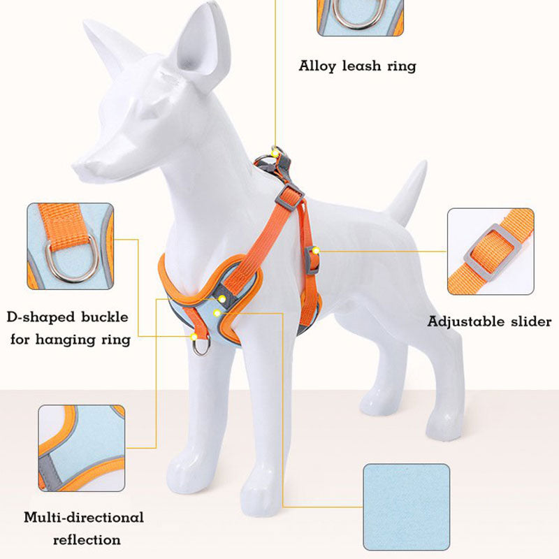 Small And Medium-sized Dog Reflective Anti-breakaway Vest Dog Leash