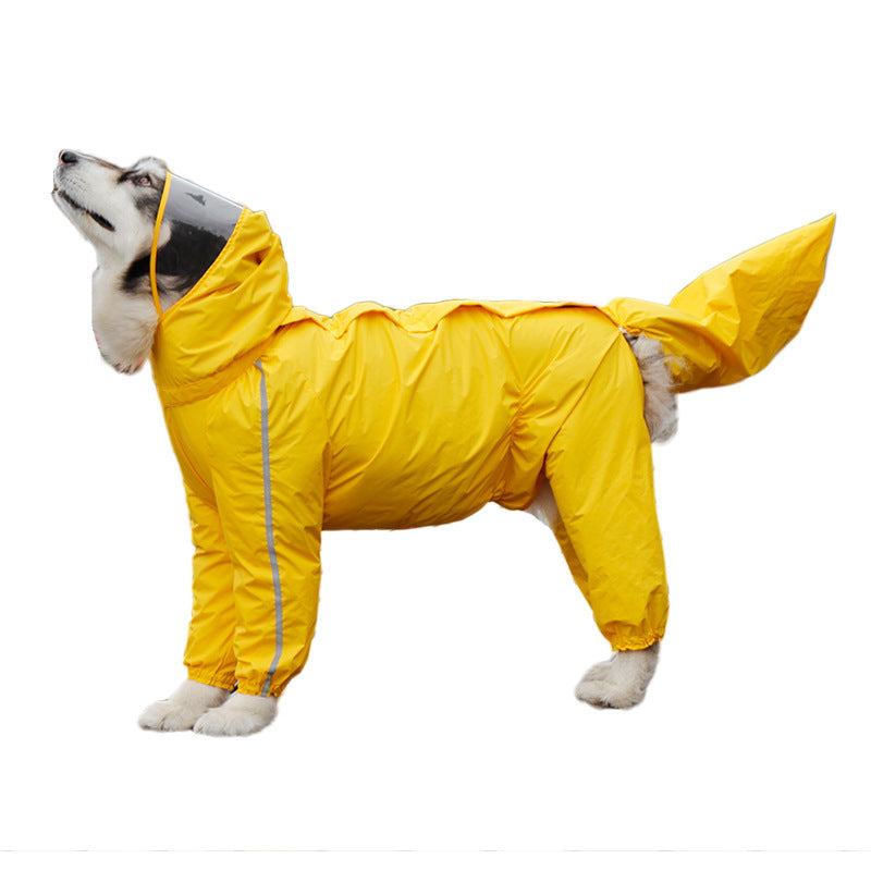 Pet Dog Raincoat With Cover Tail