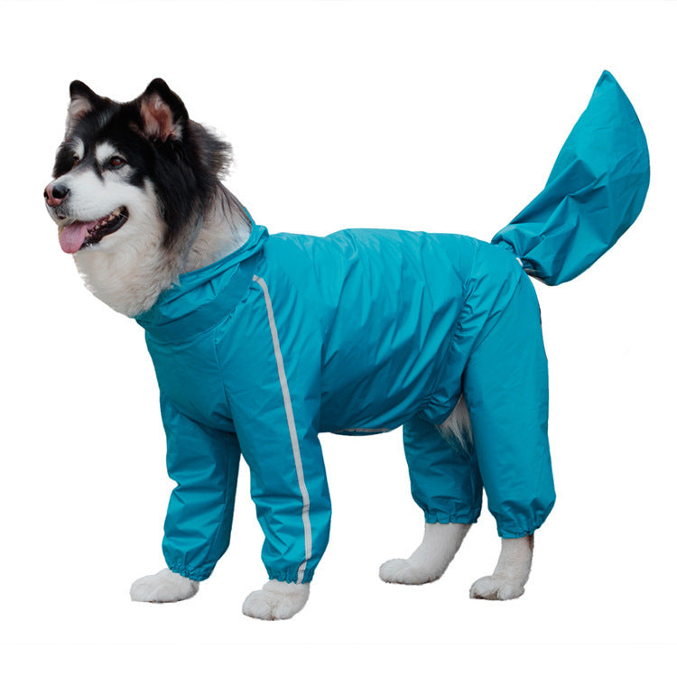 Pet Dog Raincoat With Cover Tail