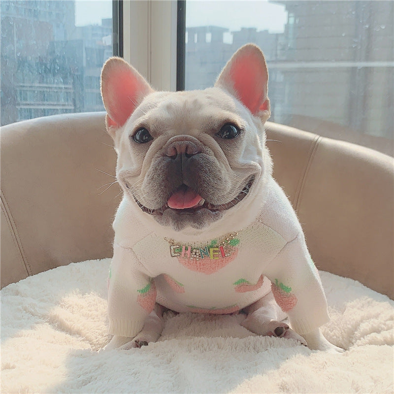 Cute Print Peach Clothes For Dogs And Cats