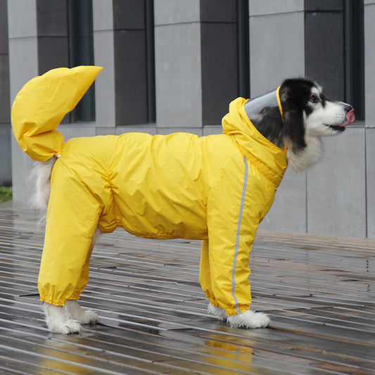 Pet Dog Raincoat With Cover Tail