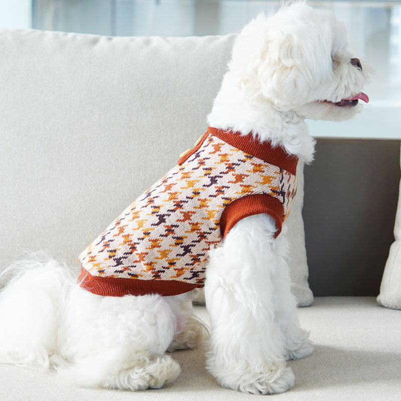 Pet Dog Clothes Autumn And Winter Japanese And Korean V-neck Vest Clothing