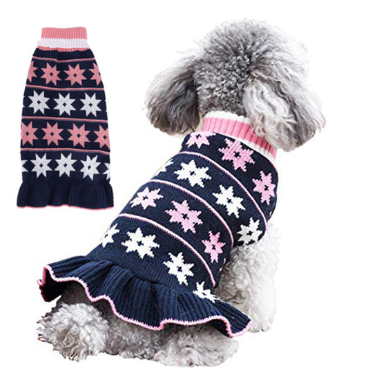 New Dog Dress Autumn Winter Star Wave Cat