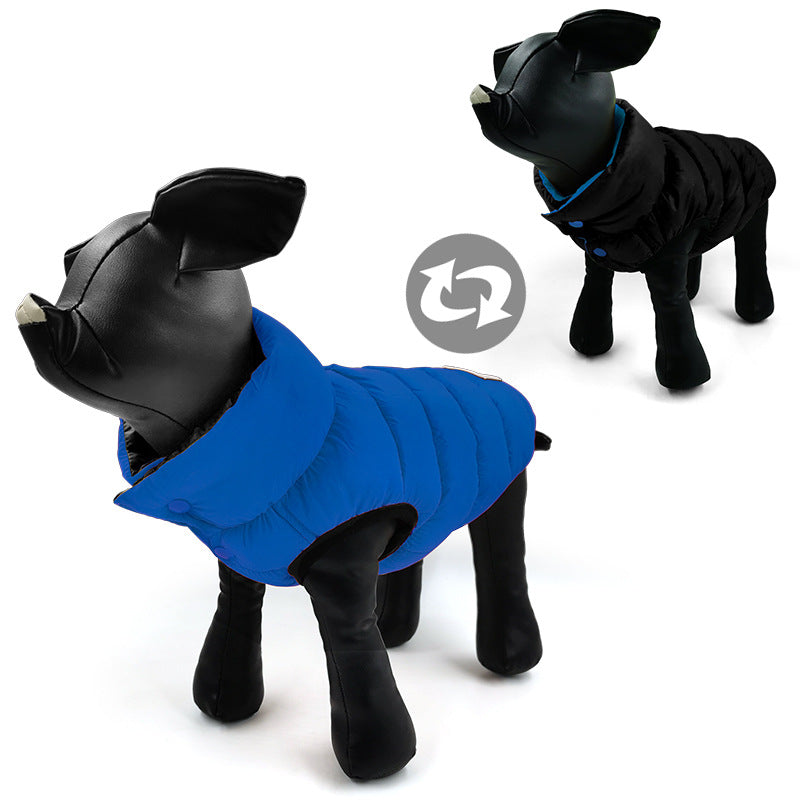 The New Dog Clothes Contrast Color And Wear A Vest On Both Sides