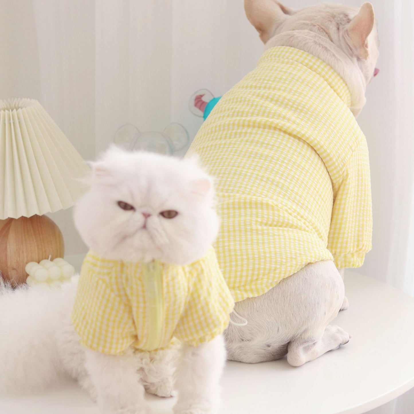 Dog Clothes Autumn And Winter Thick Plaid Cotton Coat