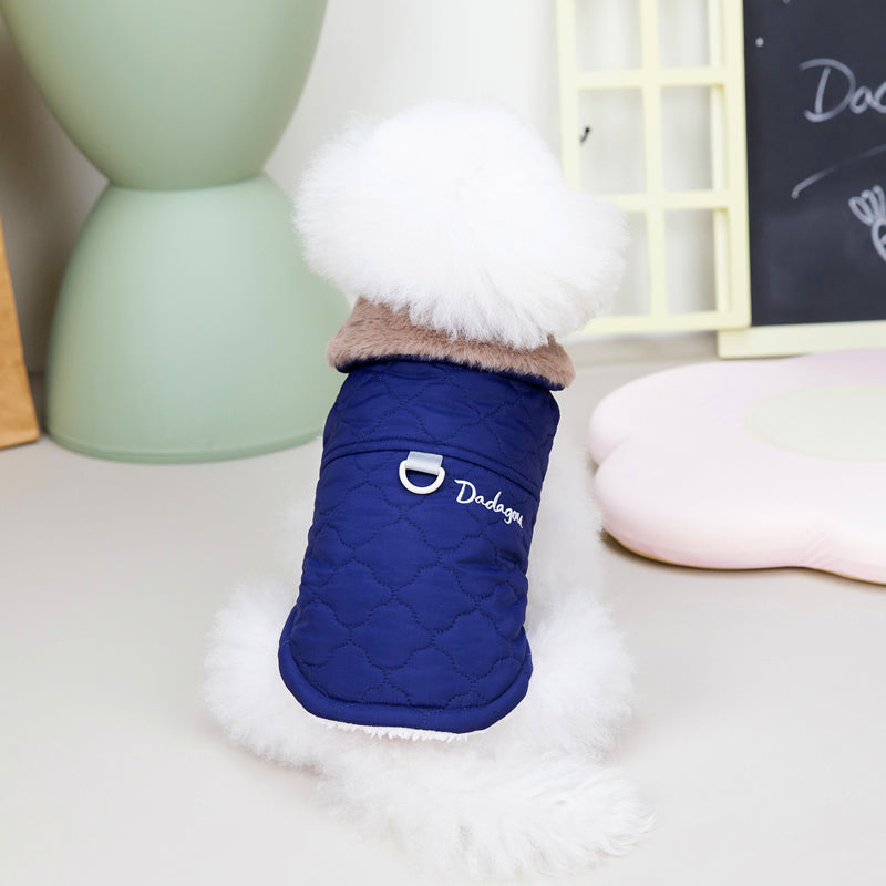 Autumn And Winter Small Dog With Traction Buckle Pet Vest Cotton Coat