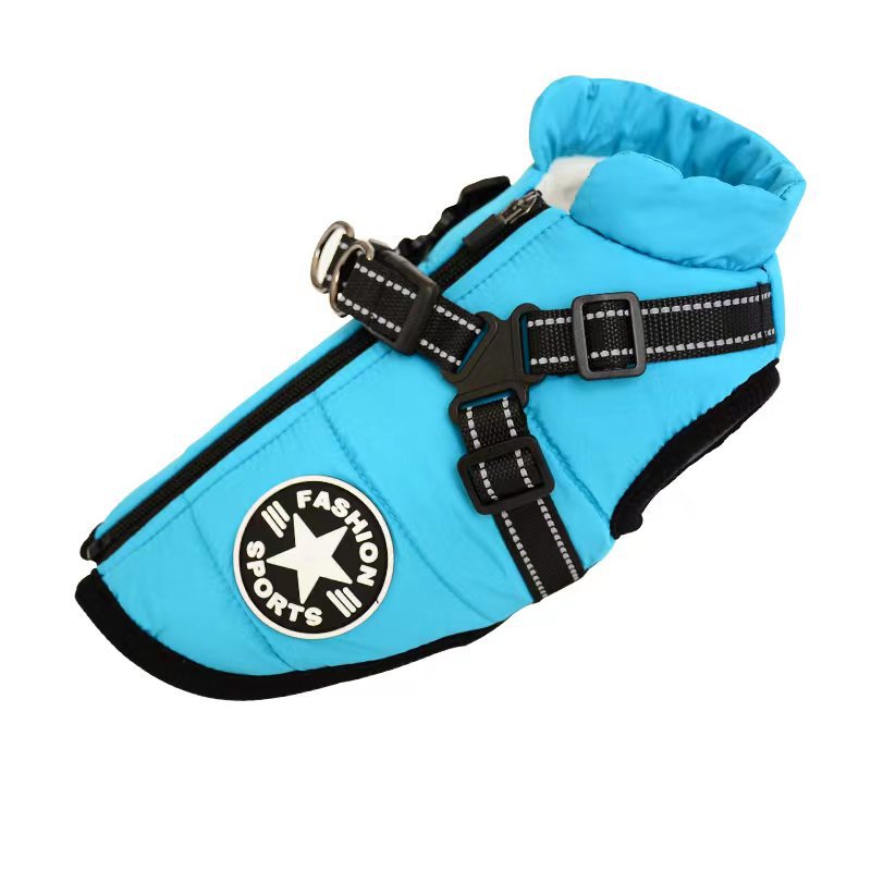 Waterproof Dog Clothes Winter Dog Coat With Harness Coat Costume