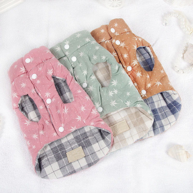 Double Sided Vest Dog Autumn And Winter Clothing Pet Clothes