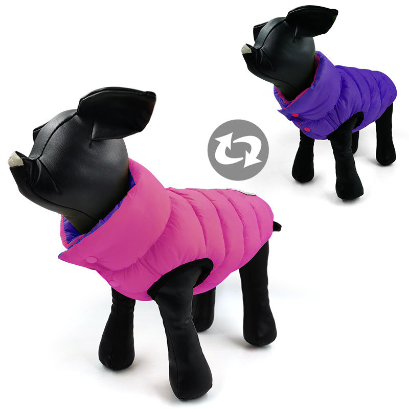 The New Dog Clothes Contrast Color And Wear A Vest On Both Sides