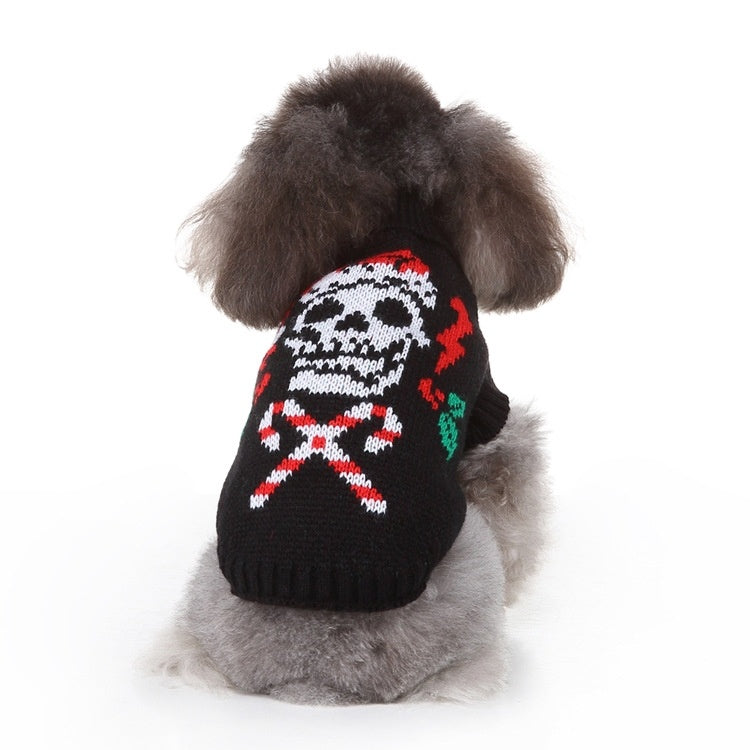 Winter Warm Dog Christmas Coat Skull Sweater